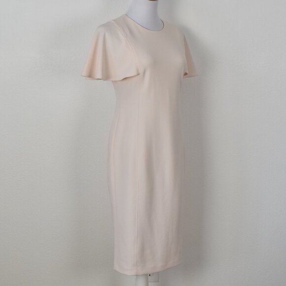 Calvin Klein Flutter Sleeve Sheath Dress Light Pink - 4 - Picture 9 of 10